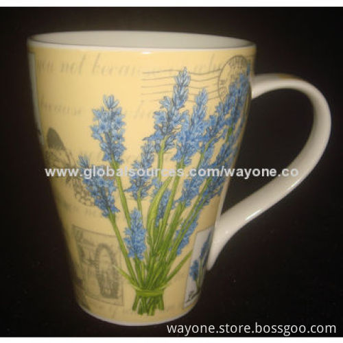 9oz New Bone China Mug, with Sunflower Design, Ideal for Gifts or Promotions, Food-safe